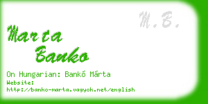 marta banko business card