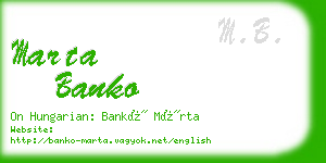 marta banko business card